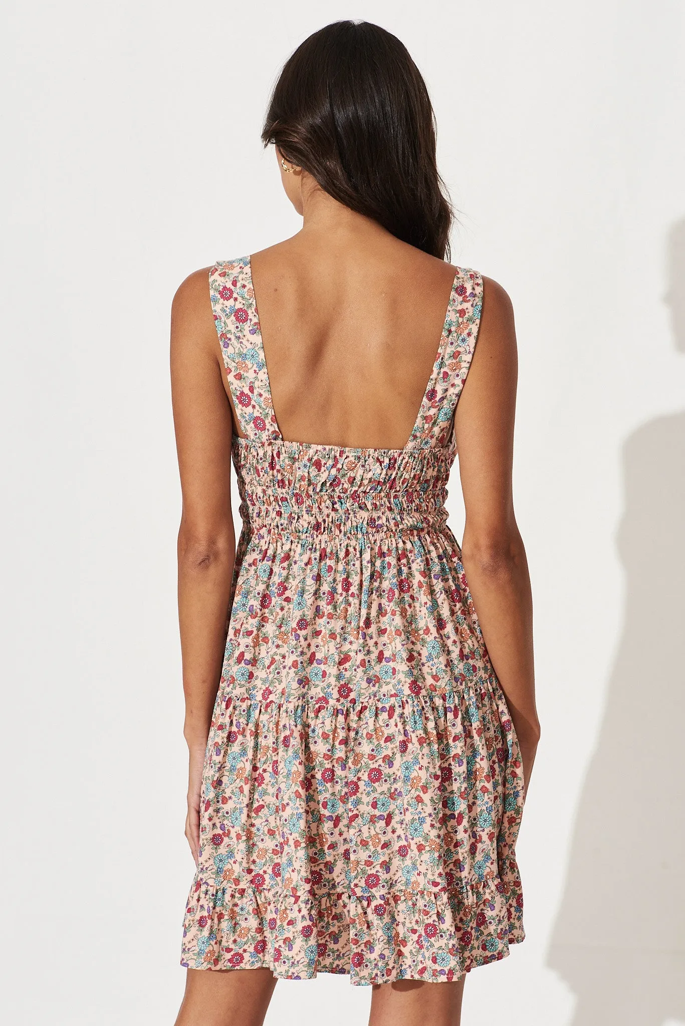 Orchid Sundress In Blush Multi Floral Print