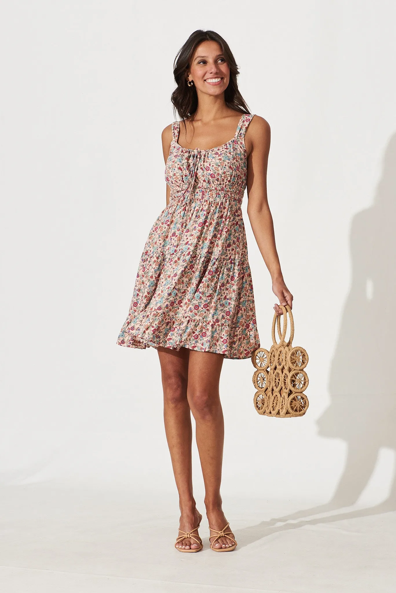Orchid Sundress In Blush Multi Floral Print