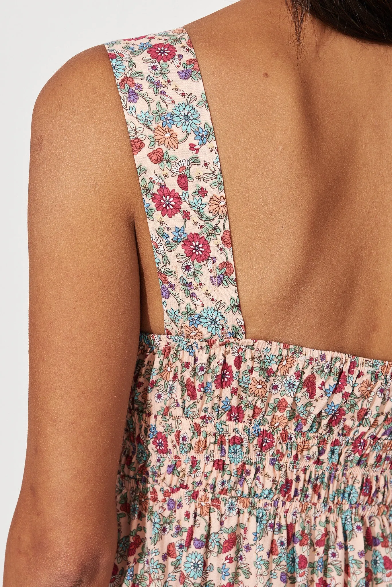 Orchid Sundress In Blush Multi Floral Print