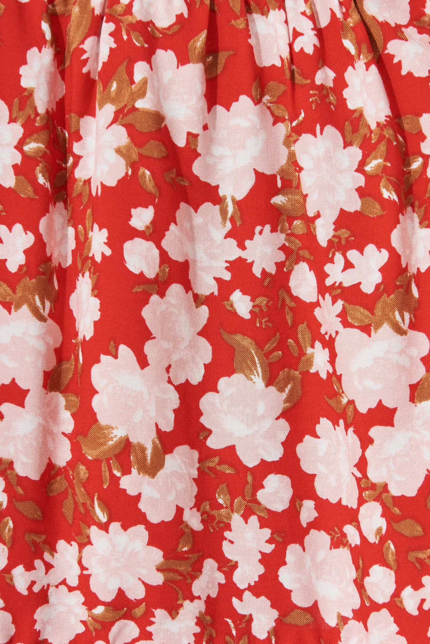 Orchid Sundress In Red With Pink Floral Print