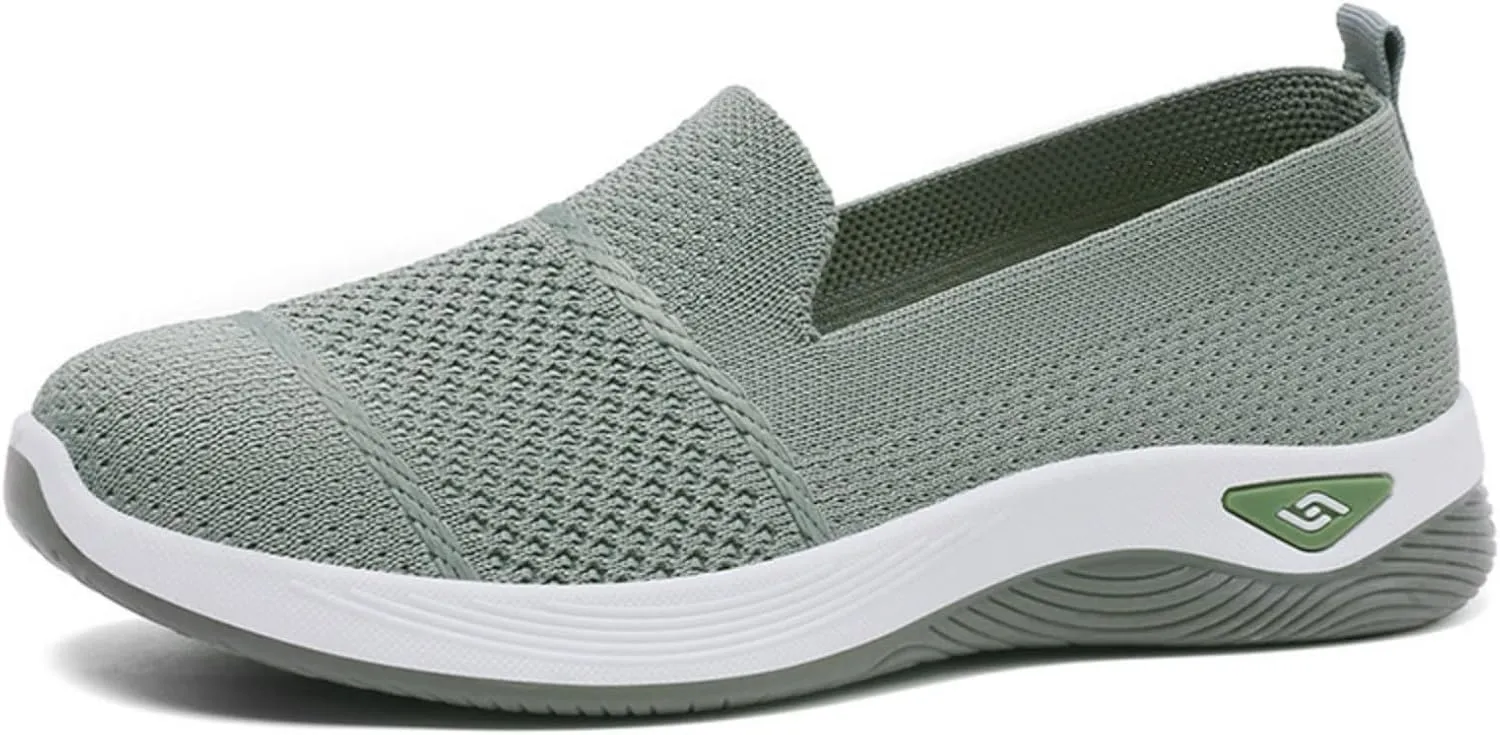 Orthopedic Breathable Slip on Shoes for Women Lightweight Arch Support Sneakers Diabetic Memory Foam Shoes Comfortable Mesh Sandals