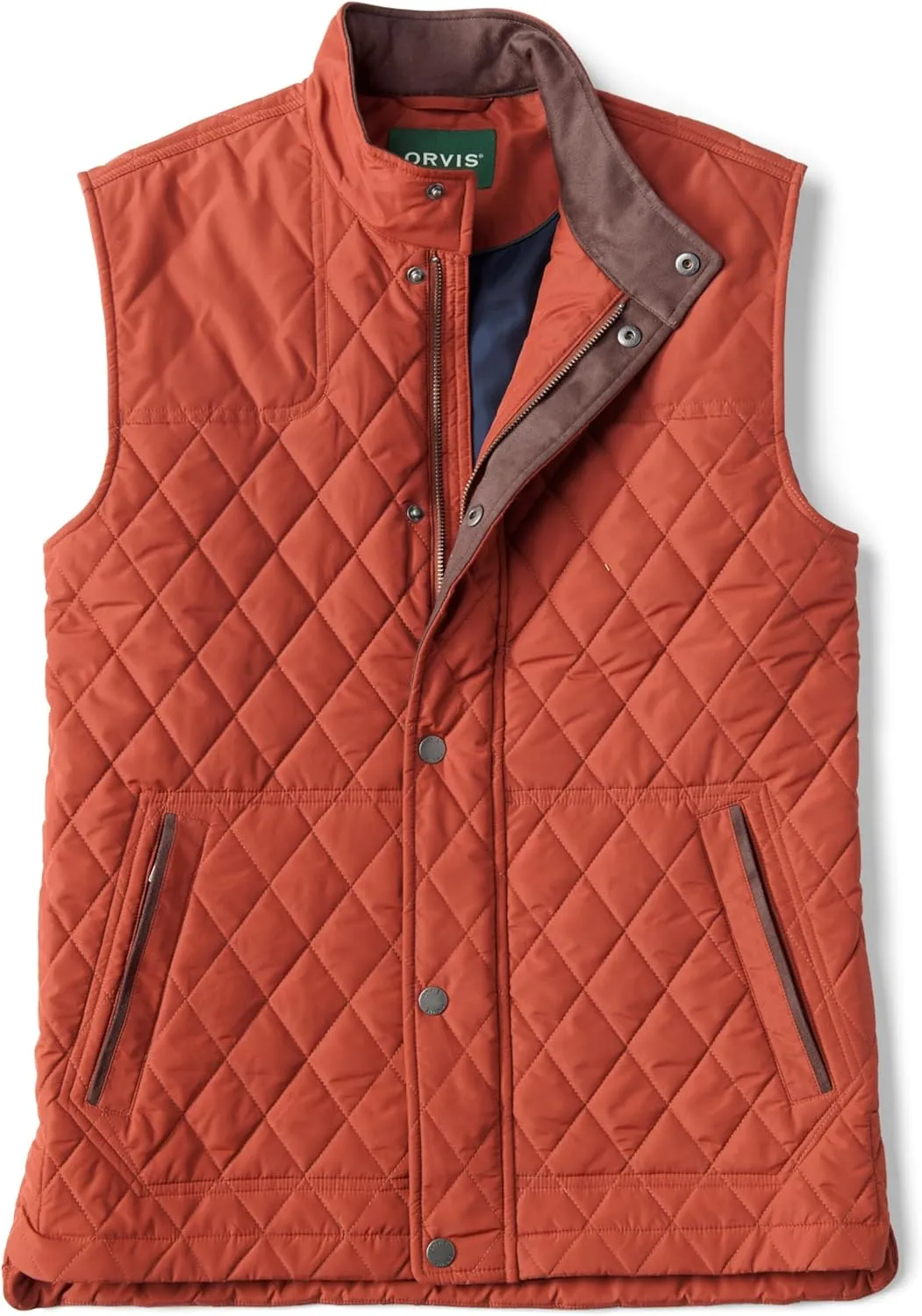 Orvis RT7 Quilted Vest for Men - Versatile Diamond-Quilted Thermoregulating Polyester Weave with Zip and Button Placket