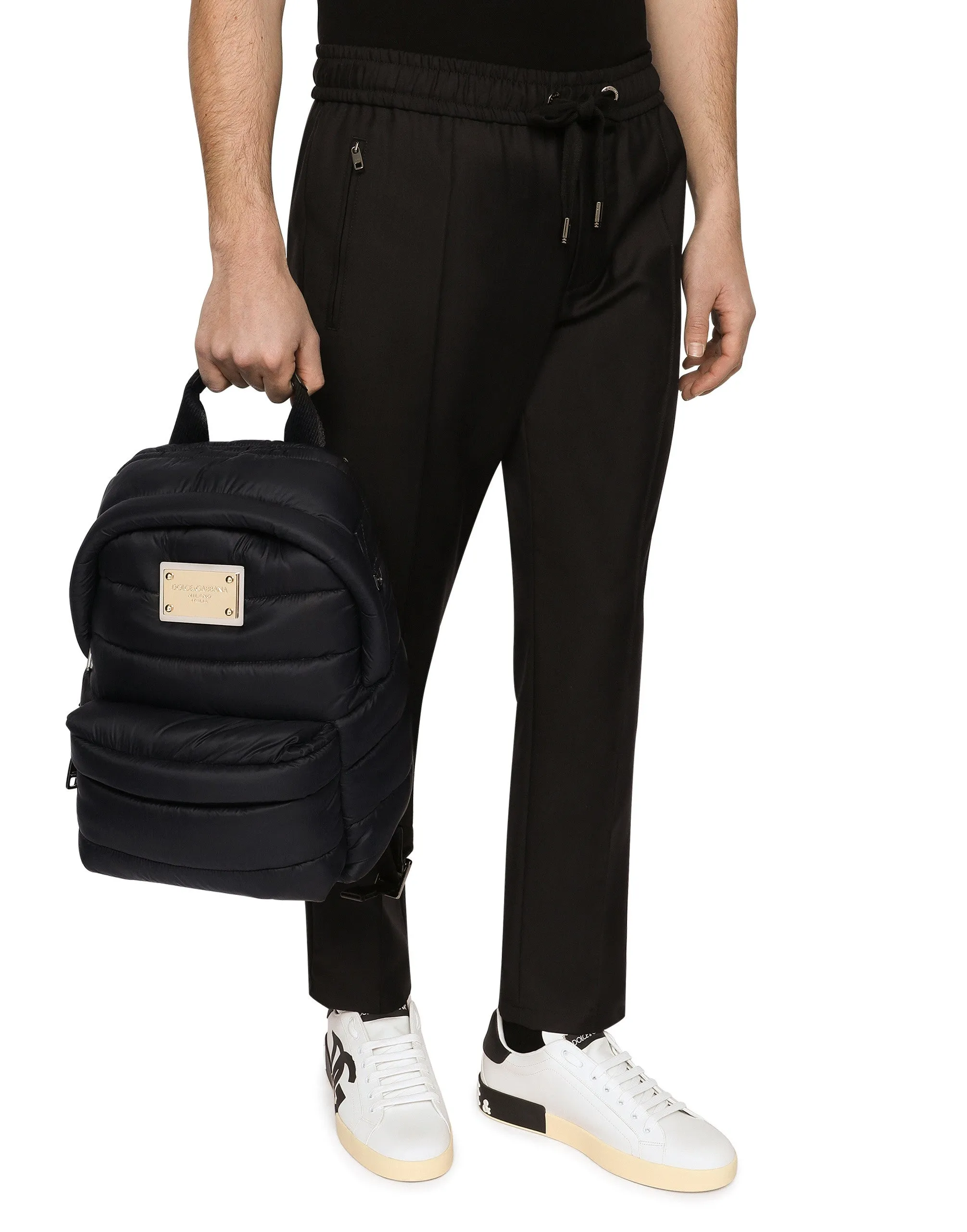 Padded nylon backpack