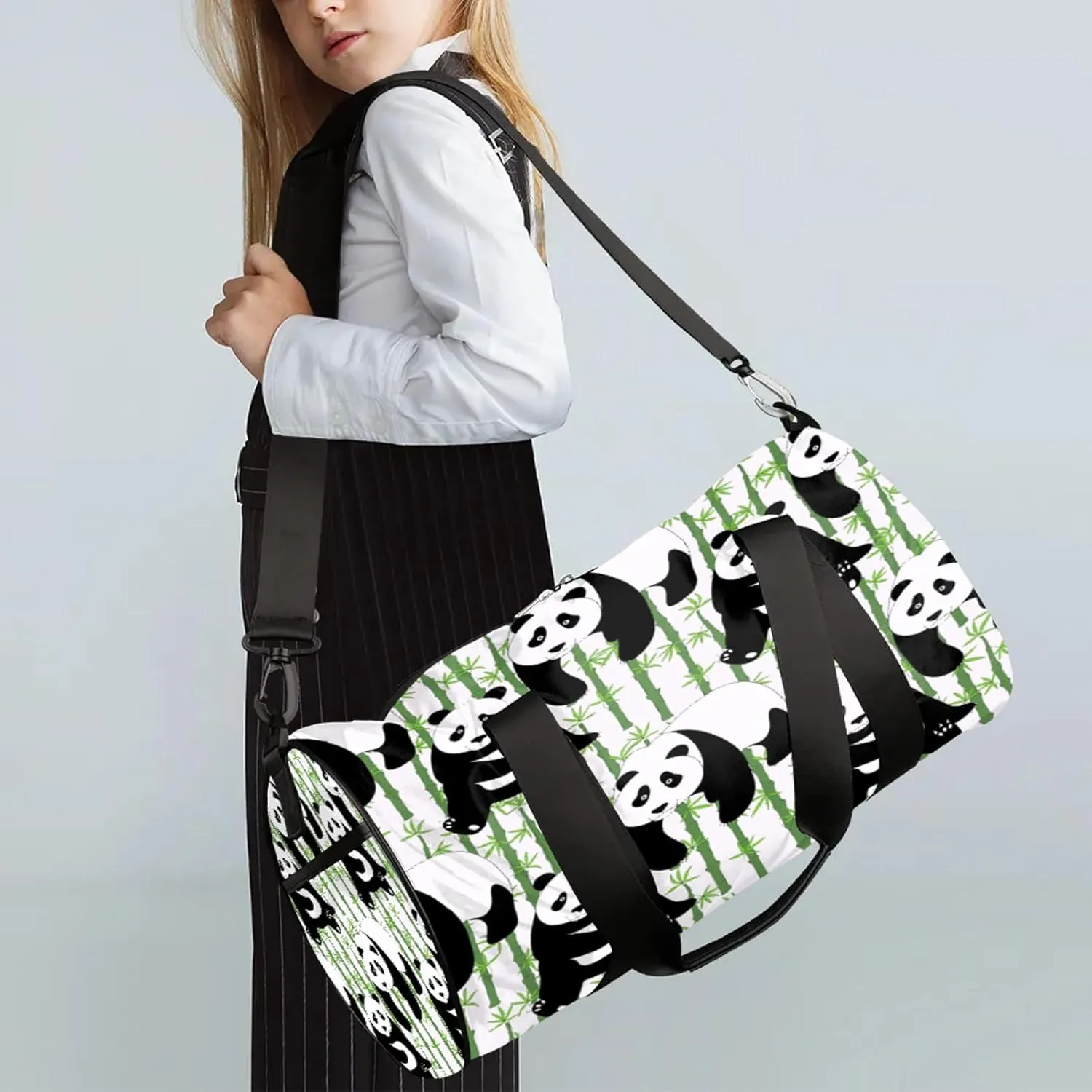 Panda Bamboo Tree Sports Gym Bag for Men Women Lightweight Travel Duffle Bag with Shoulder Strap Waterproof Carry On Weekender Overnight Bag for Travel Sports Gym