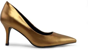 Paris Metallic Leather Dress Pump Shoes Stiletto Heels