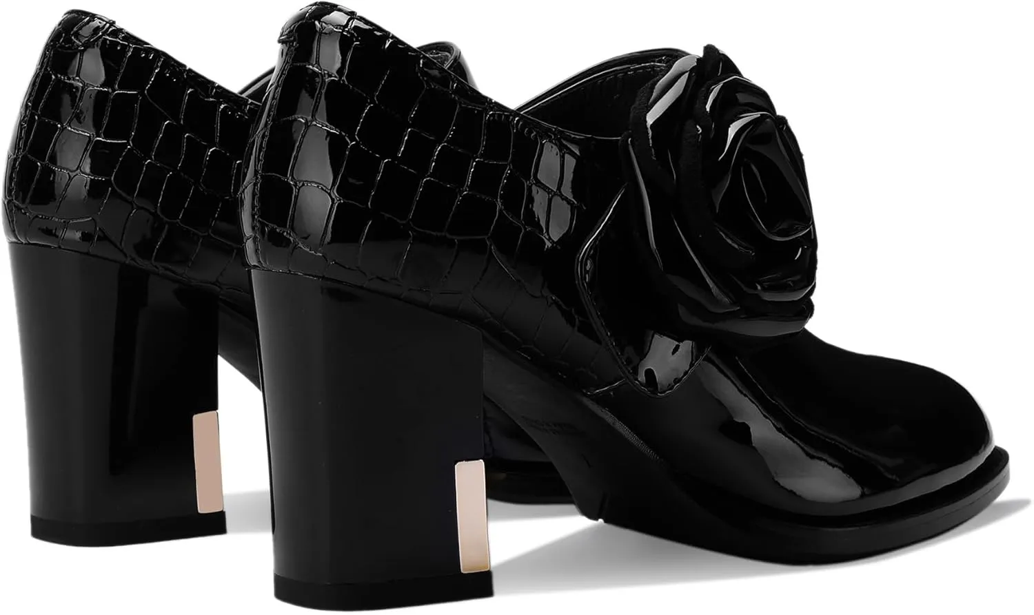 Patent Leather Ankle Boots for Women Chunky Block Extra Wide Booties Botas Para Mujer High Heels Dress Warm Lined Classic Ladies Comfortable Fashion Dressy 3 Inch Boot