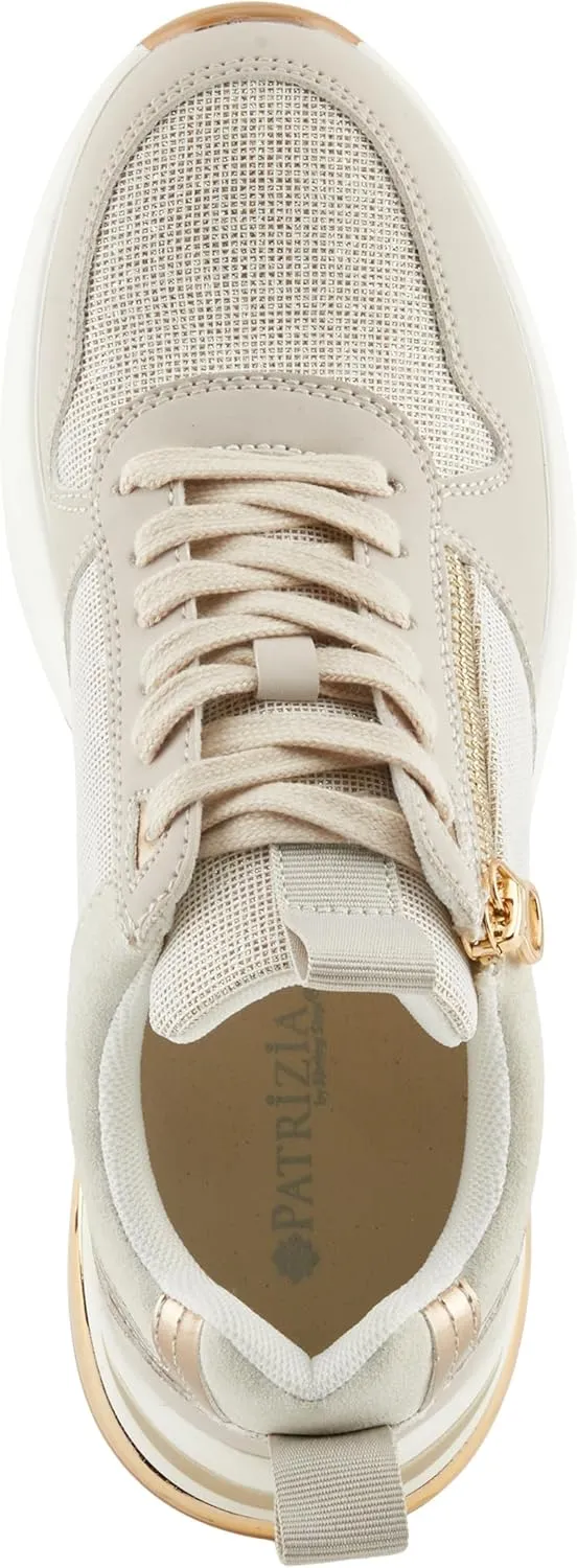 PATRIZIA Women's URSA Platform Sneakers with Sparkling Upper, Gold Metallic Accents, and Comfortable Fit
