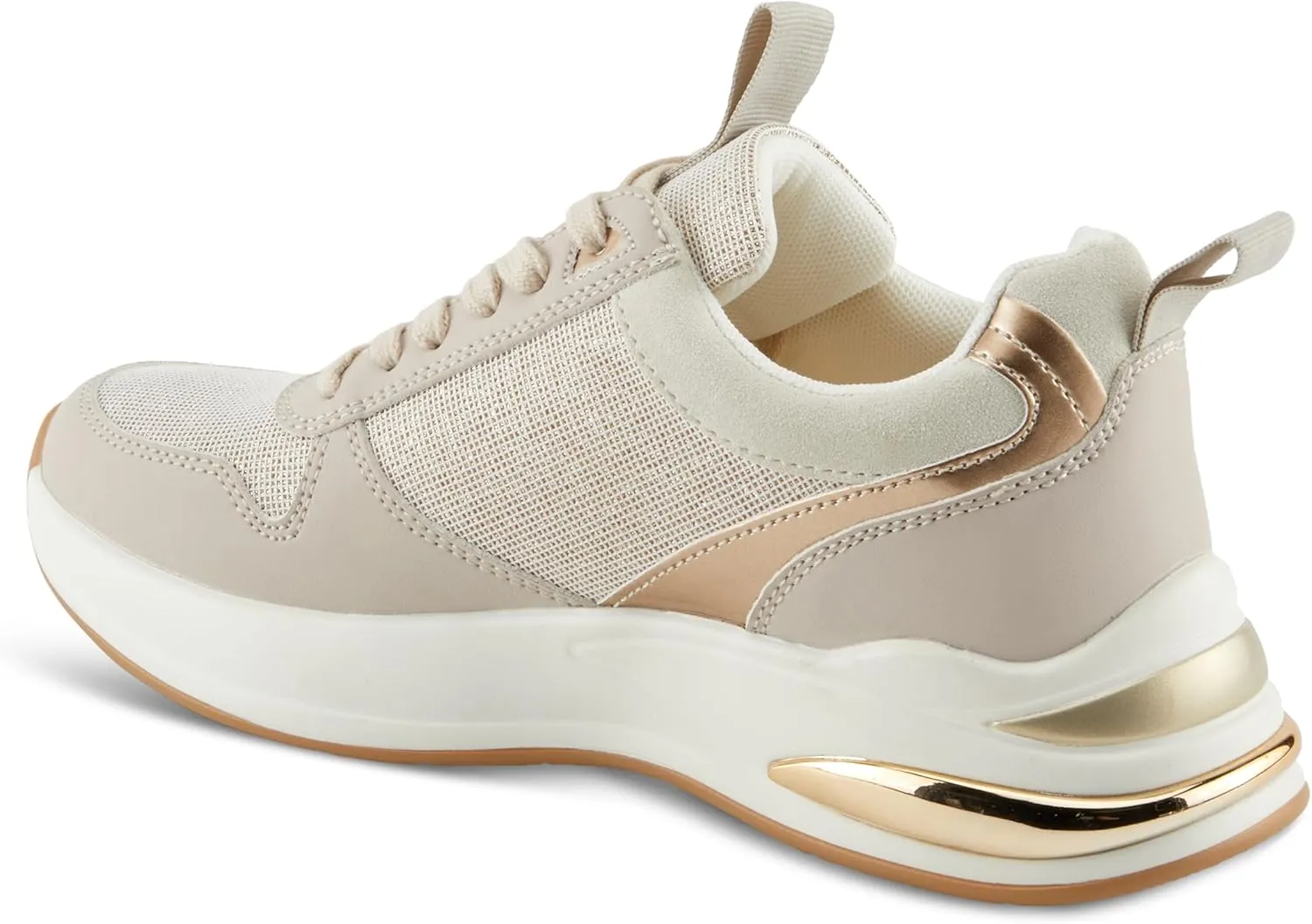 PATRIZIA Women's URSA Platform Sneakers with Sparkling Upper, Gold Metallic Accents, and Comfortable Fit