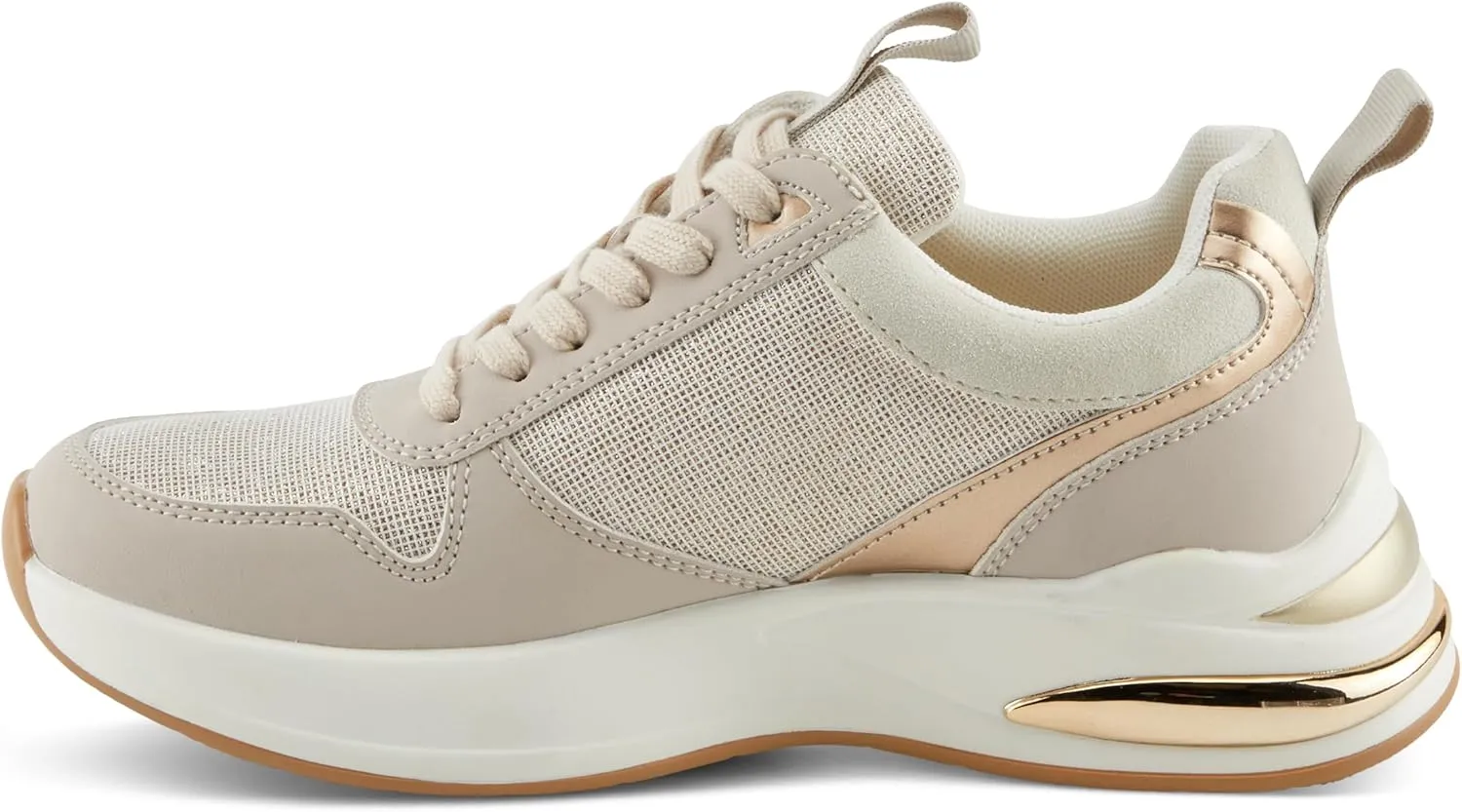PATRIZIA Women's URSA Platform Sneakers with Sparkling Upper, Gold Metallic Accents, and Comfortable Fit