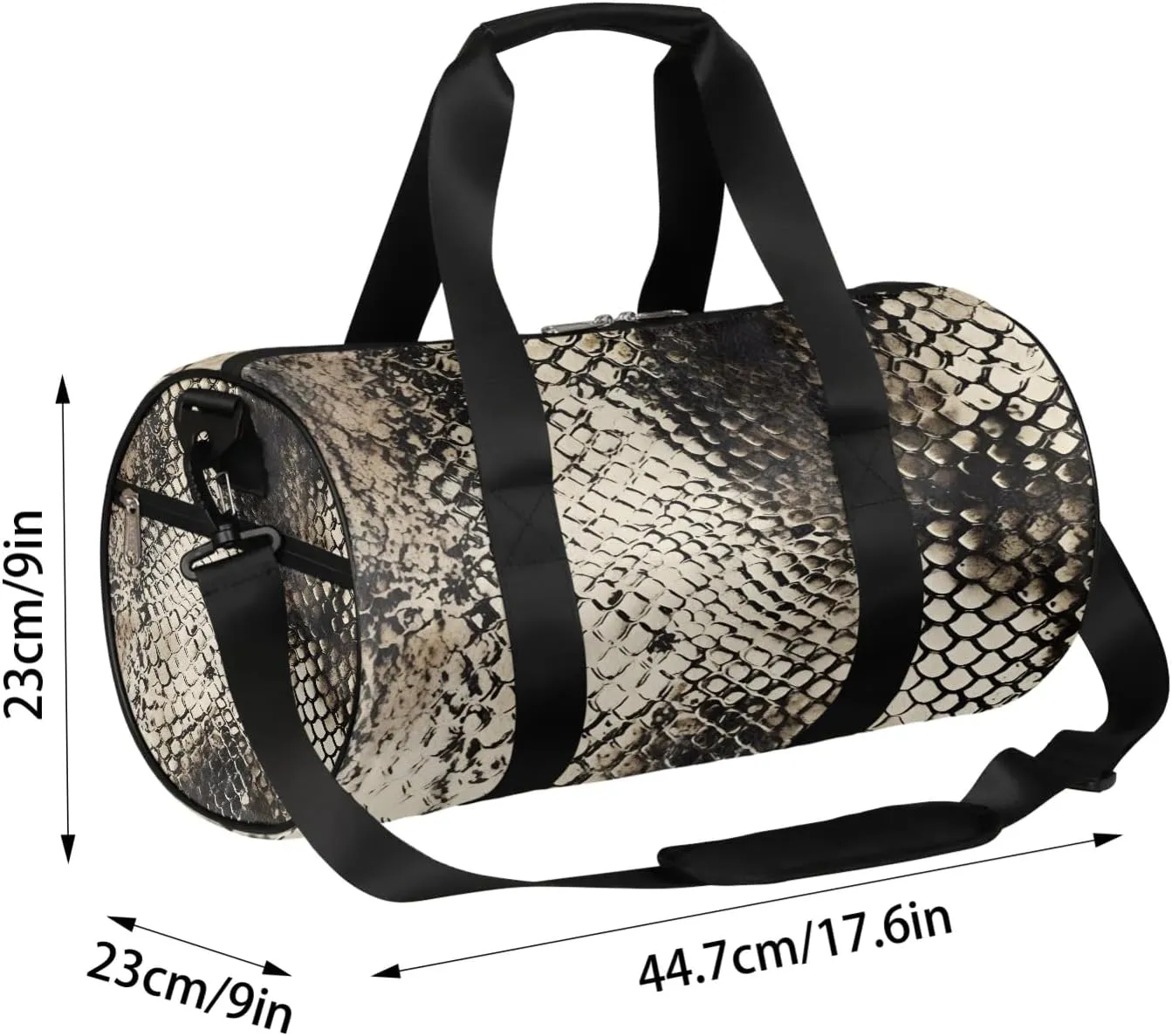 Pattern Snake Skin Travel Duffle Bag Gym Bag for Women Men Lightweight Carry on Duffel Bag for Sports Gyms Weekend Getaway