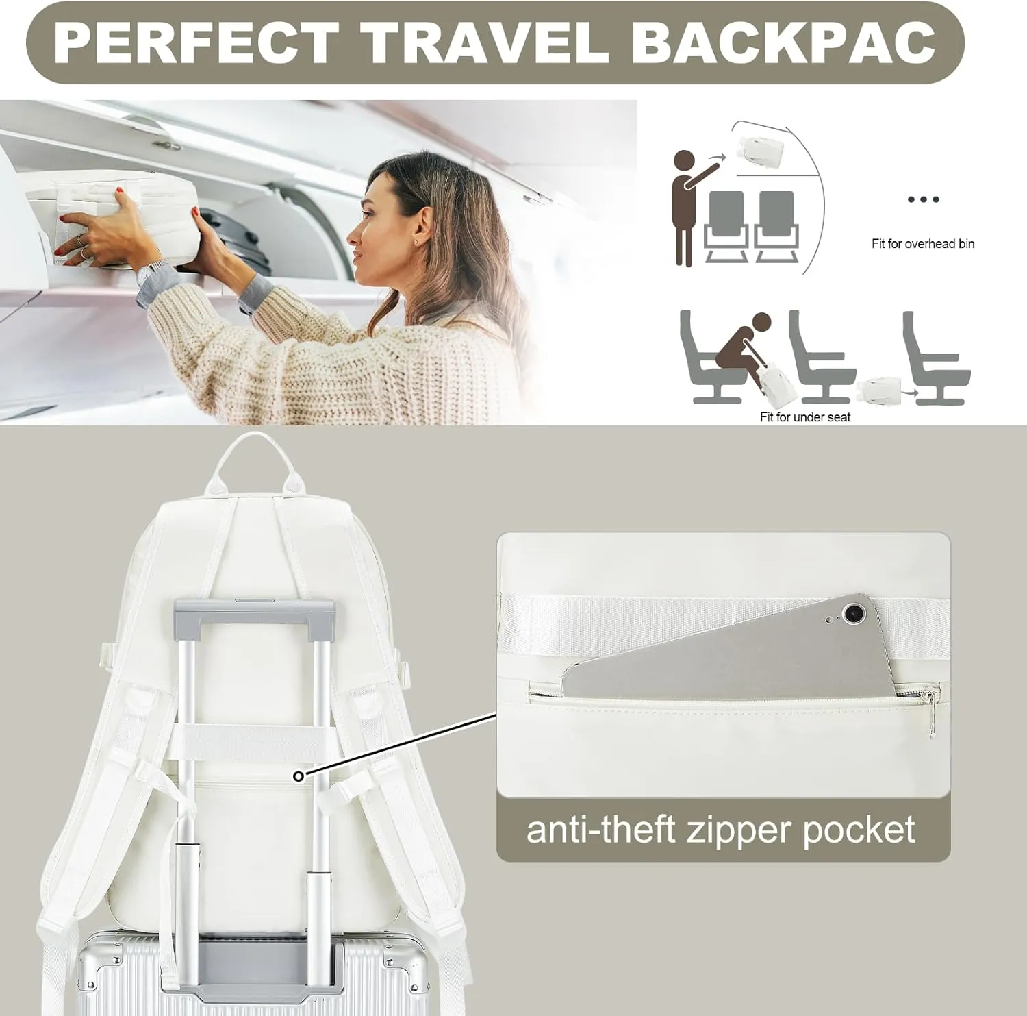 PAUBACK Travel Backpack for Women Men, Waterproof Backpack Casual Daypack Back Pack Nylon Mochilas Para Mujer Hombres