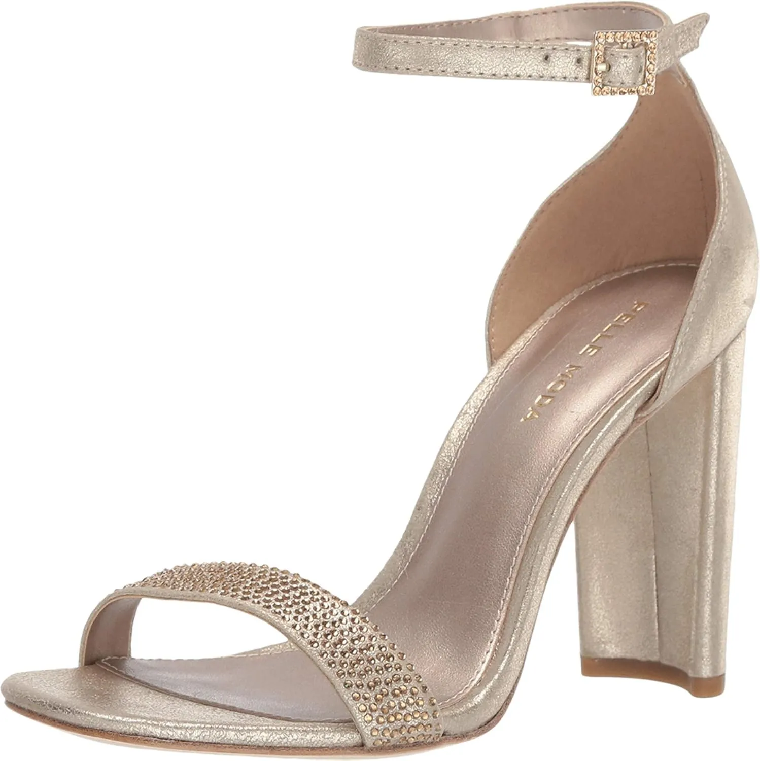 Pelle Moda Gabi Platinum Gold Metallic Suede Sandals