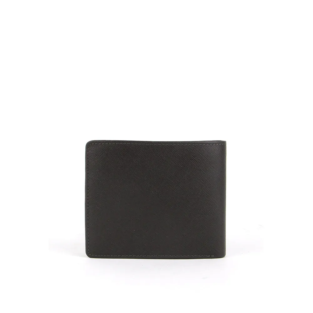 Picard Saffiano Men's Leather Bifold Wallet with Centre Flap And 14 Card Slots Including 1 ID Card Window(Cafe)