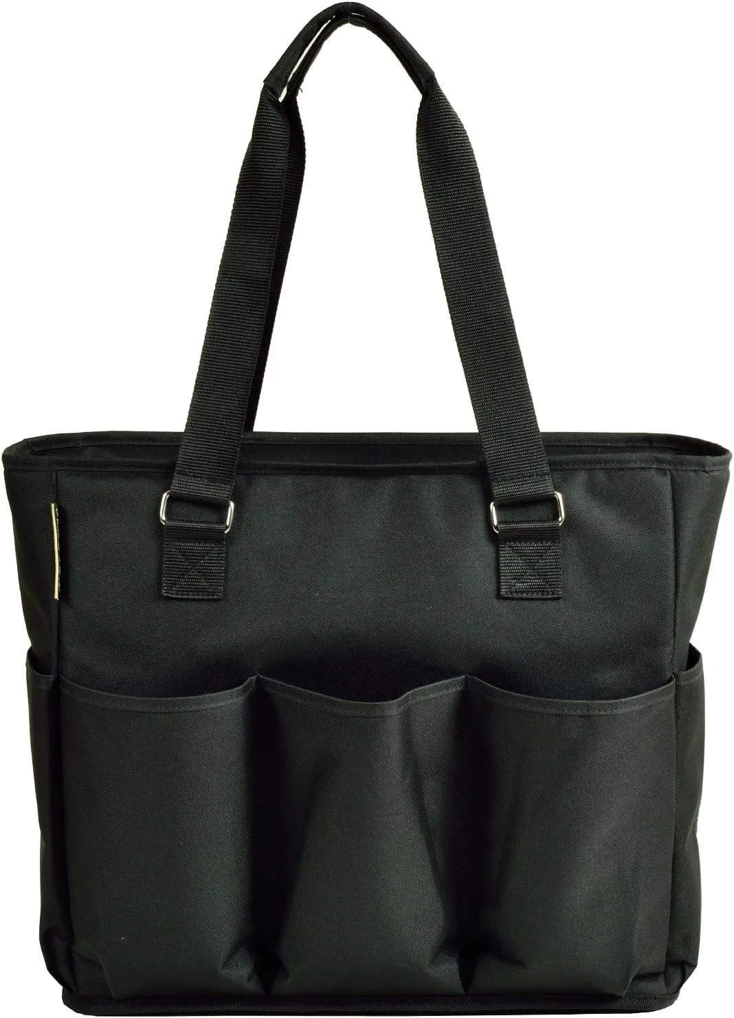 Picnic at Ascot 541-BLK Large Insulated Multi Pocketed Travel Bag With 6 Exterior Pockets, Black