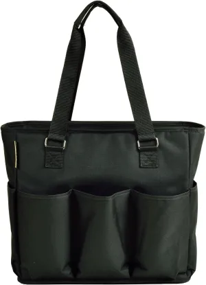 Picnic at Ascot 541-BLK Large Insulated Multi Pocketed Travel Bag With 6 Exterior Pockets, Black