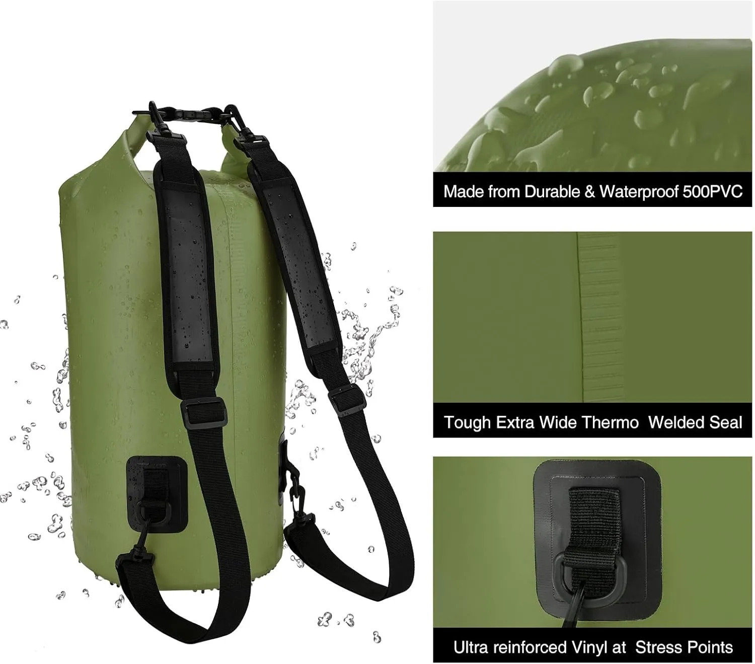 Piscifun Dry Bag, Waterproof Floating Backpack 5L/10L/20L/30L/40L with Waterproof Phone Case for Boating, Kayaking, Fishing