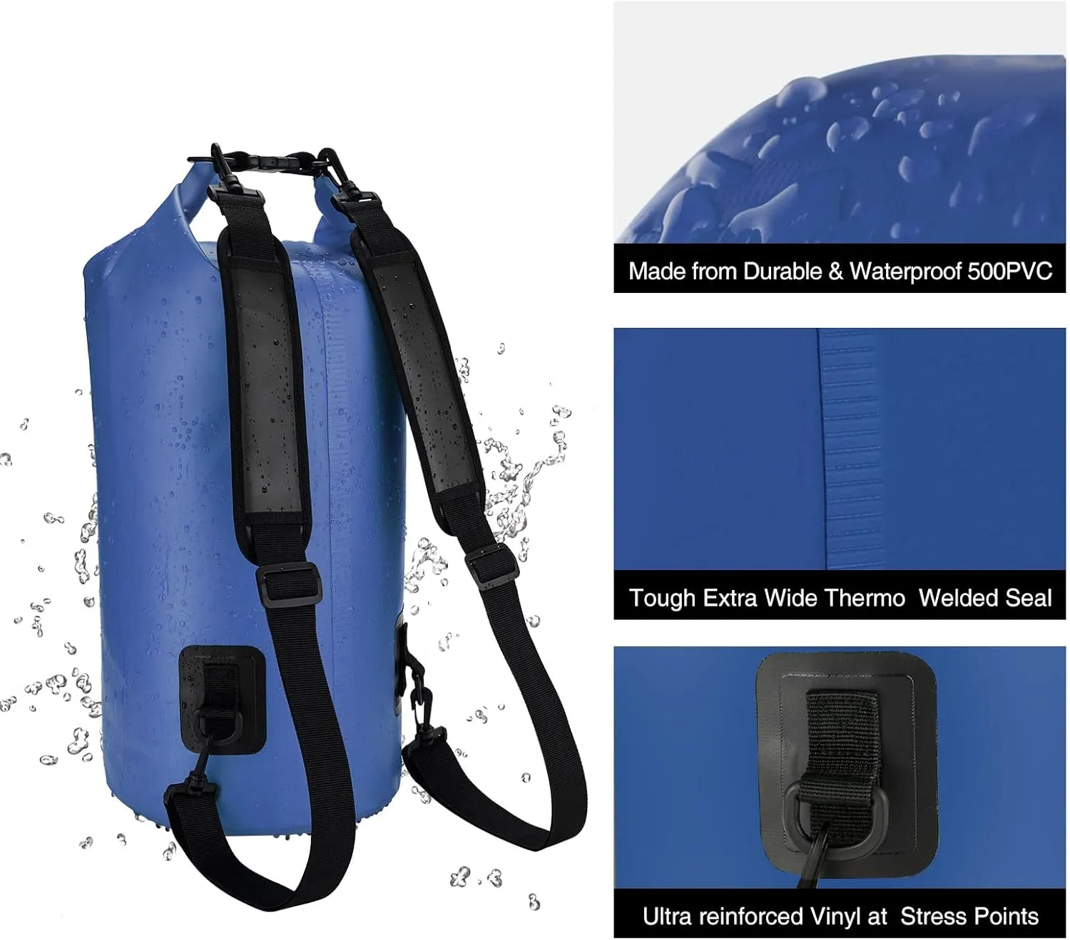 Piscifun Dry Bag, Waterproof Floating Backpack 5L/10L/20L/30L/40L with Waterproof Phone Case for Boating, Kayaking, Fishing