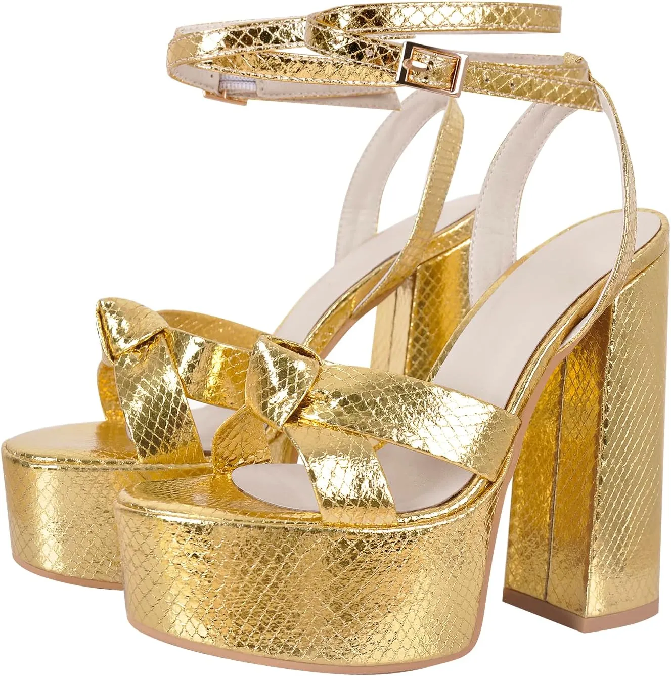 Platform Heels for Women Ankle Strap Chunky High Heel Sandals