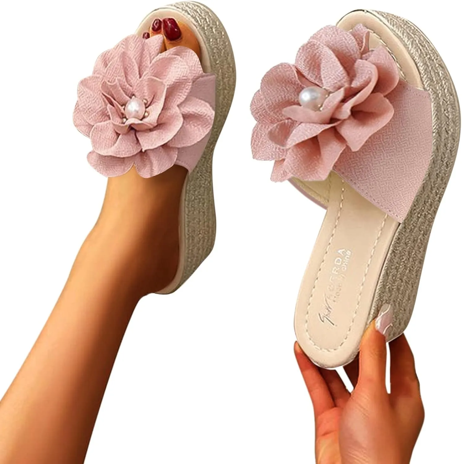Platform Sandals Women Slip On Front Gladiator Style Wedge Heels with Ankle Strap and Soft Padded Insole for Comfortable Orthopedic Sandal Beach Dressy Flip Flops for Wide Toe 2025 Spring