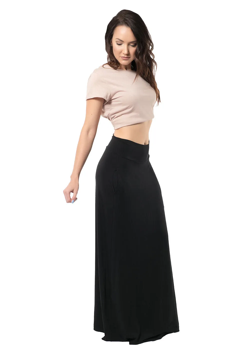 Pocketed Maxi Skirt
