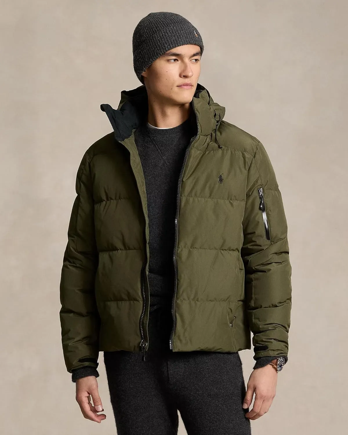 POLO RALPH LAUREN Mens Water-Repellent Down Hooded Jacket