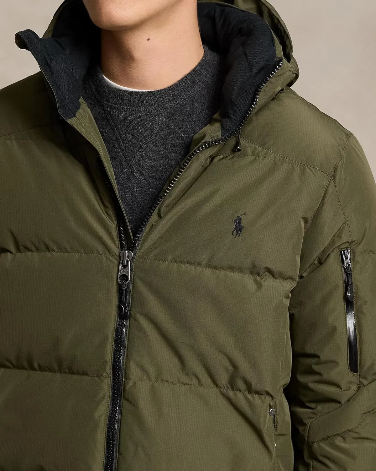 POLO RALPH LAUREN Mens Water-Repellent Down Hooded Jacket