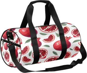 Pomegranate Fruit Sports Gym Bag for Men Women Lightweight Travel Duffle Bag with Shoulder Strap Waterproof Carry On Weekender Overnight Bag for Travel Sports Gym