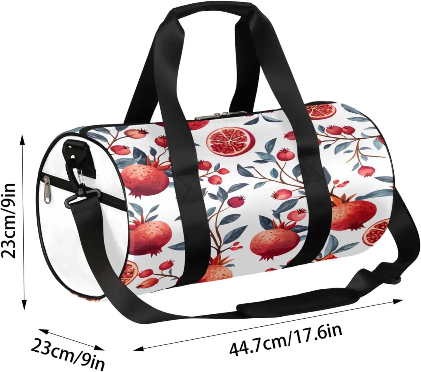 Pomegranate Fruit Tree Sports Gym Bag for Men Women Lightweight Travel Duffle Bag with Shoulder Strap Waterproof Carry On Weekender Overnight Bag for Travel Sports Gym