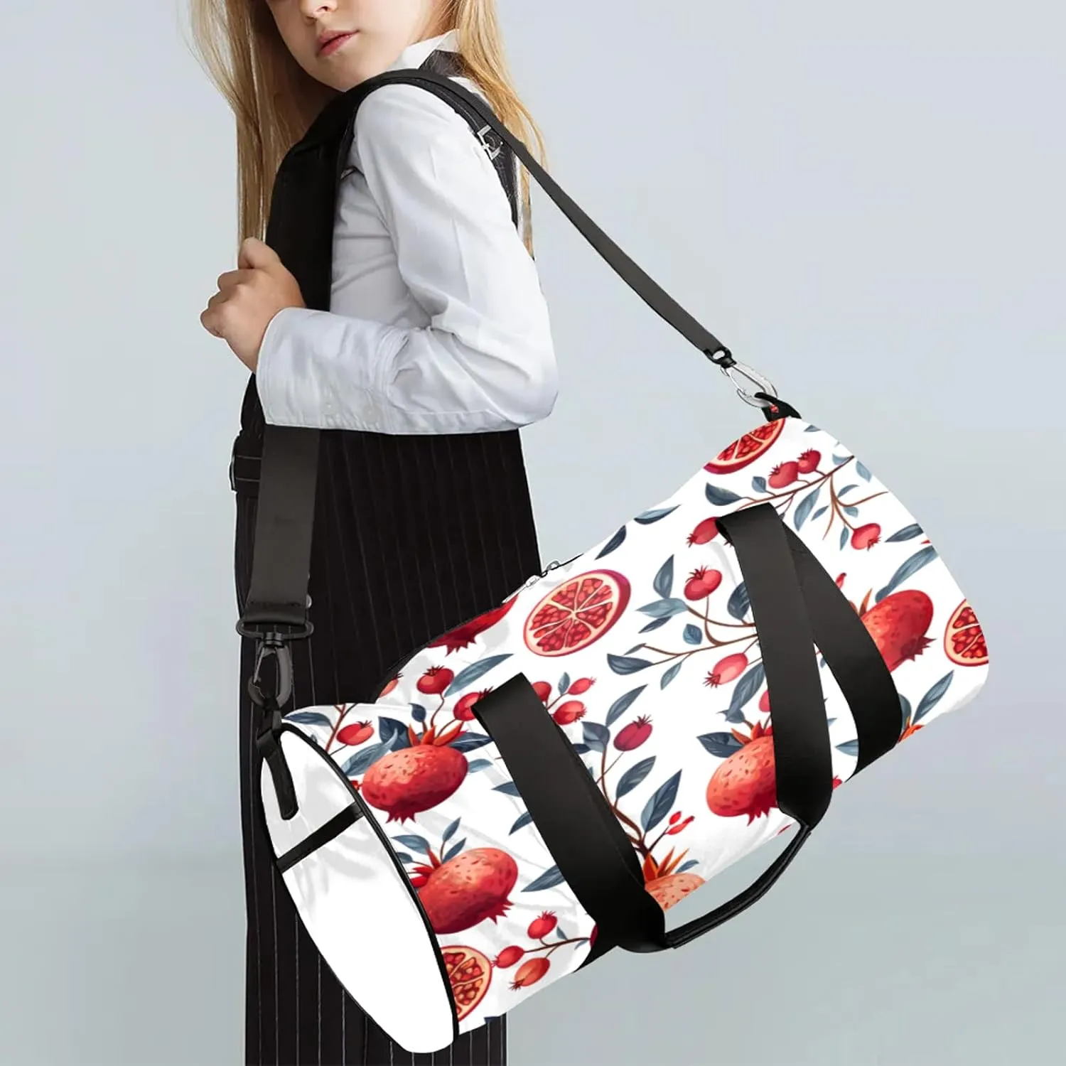 Pomegranate Fruit Tree Sports Gym Bag for Men Women Lightweight Travel Duffle Bag with Shoulder Strap Waterproof Carry On Weekender Overnight Bag for Travel Sports Gym