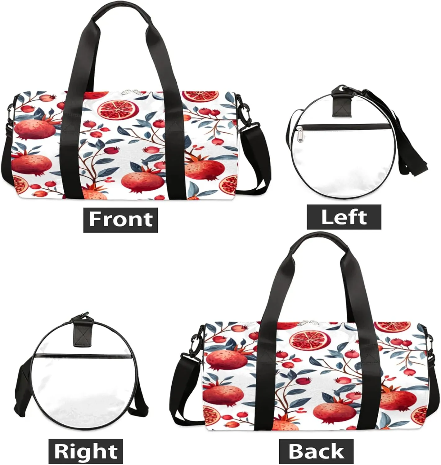 Pomegranate Fruit Tree Sports Gym Bag for Men Women Lightweight Travel Duffle Bag with Shoulder Strap Waterproof Carry On Weekender Overnight Bag for Travel Sports Gym
