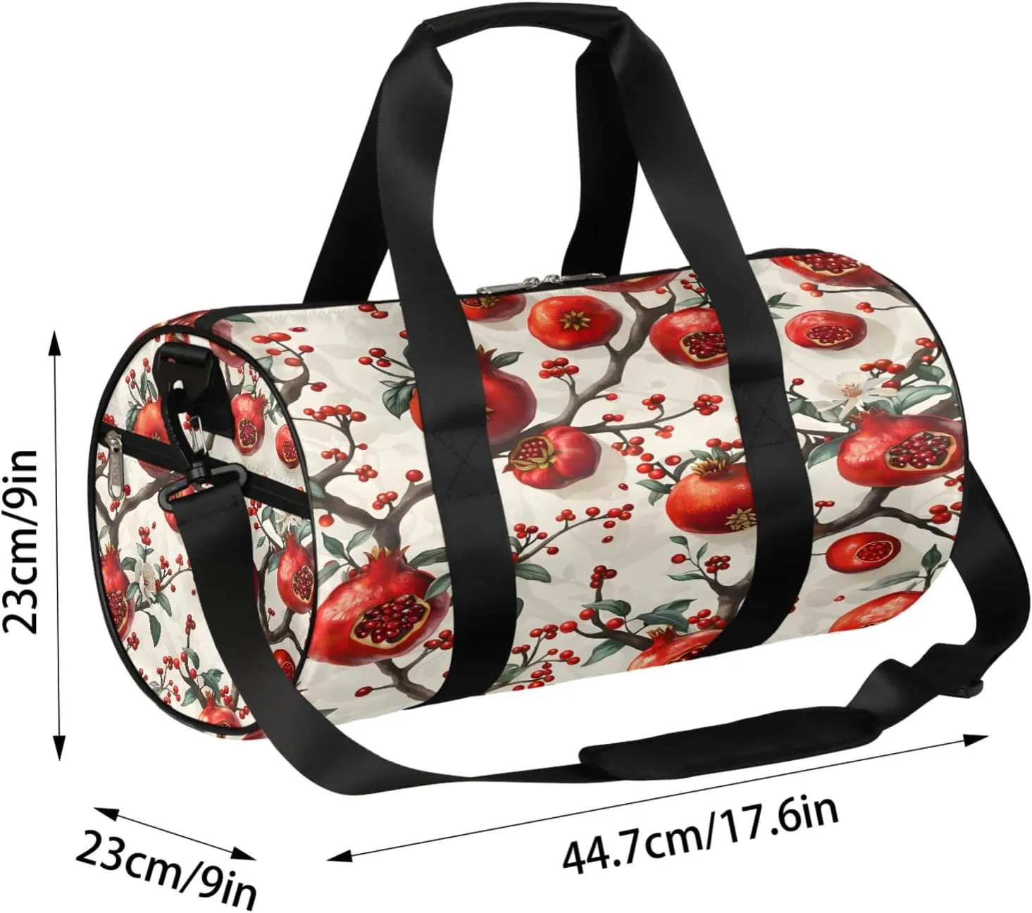 Pomegranate Tree Sports Gym Bag for Men Women Lightweight Travel Duffle Bag with Shoulder Strap Waterproof Carry On Weekender Overnight Bag for Travel Sports Gym