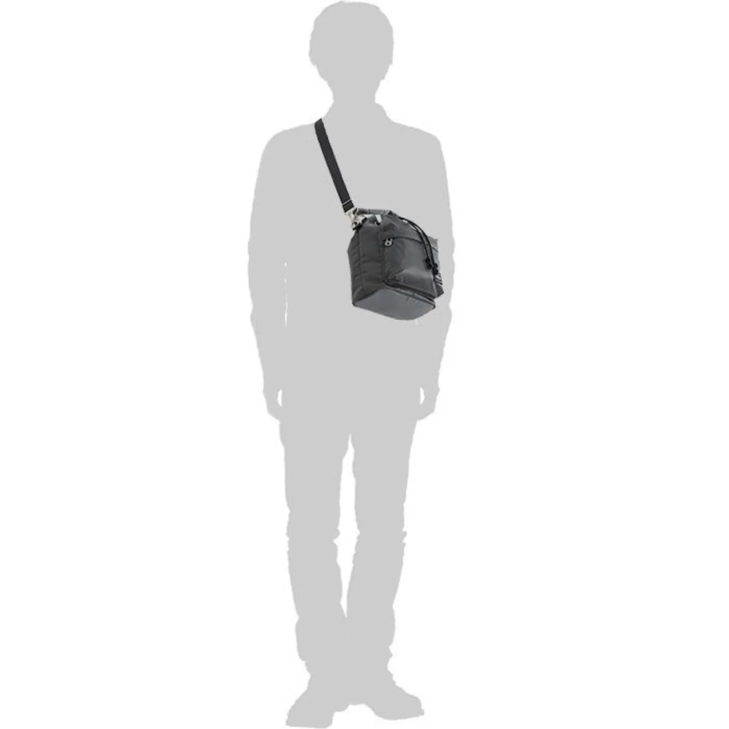 Porter-Yoshida & Co. Balloon Sac Small Nylon - Twill Bucket Bag - Silver Gray