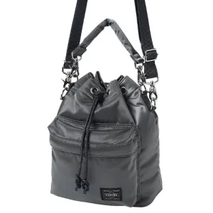 Porter-Yoshida & Co. Balloon Sac Small Nylon - Twill Bucket Bag - Silver Gray