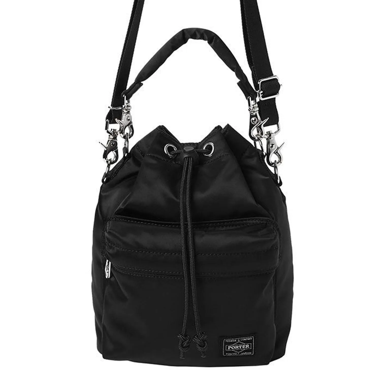 Porter-Yoshida & Co. Balloon Sac Small Nylon - Twill Bucket Bag - Silver Gray