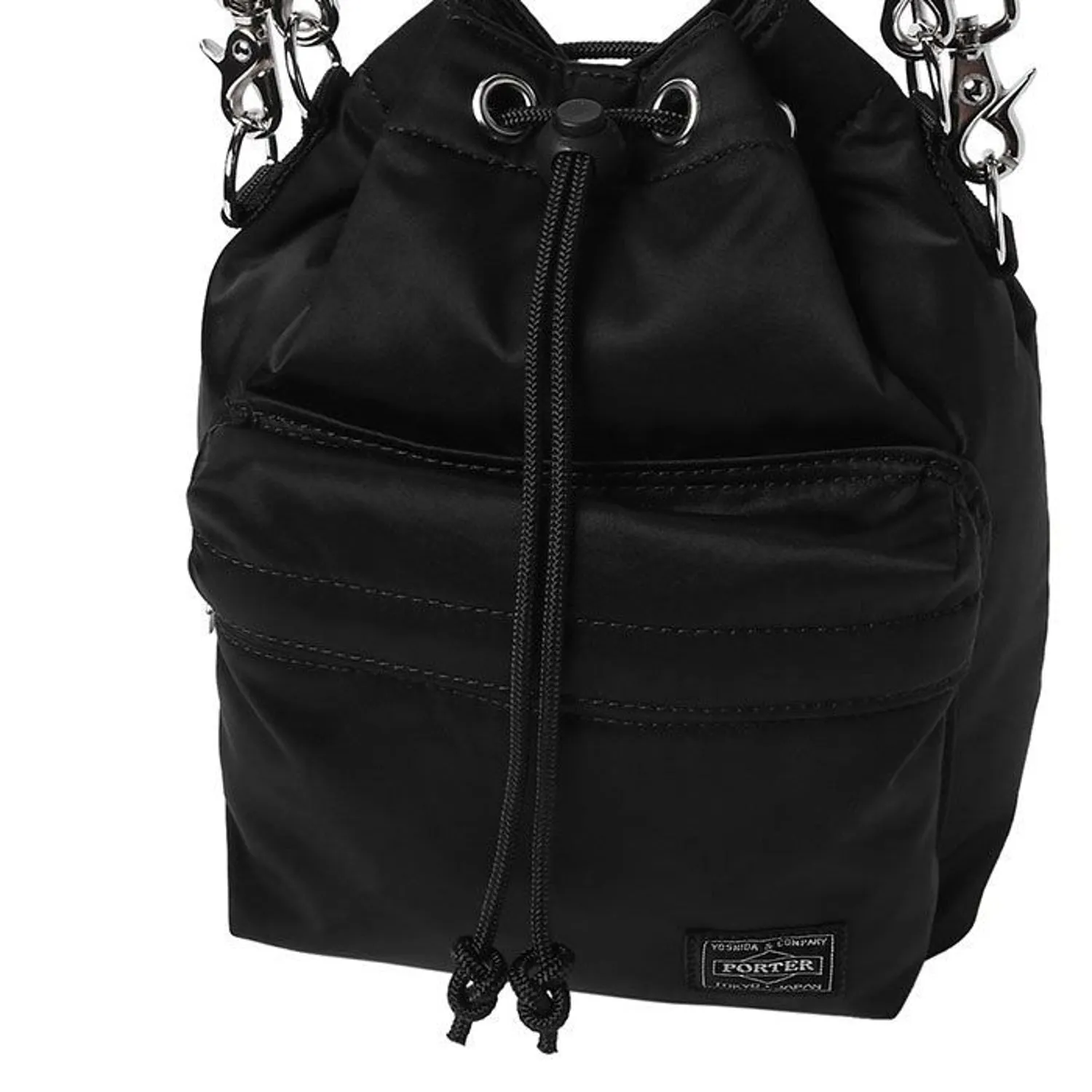 Porter-Yoshida & Co. Balloon Sac Small Nylon - Twill Bucket Bag - Silver Gray