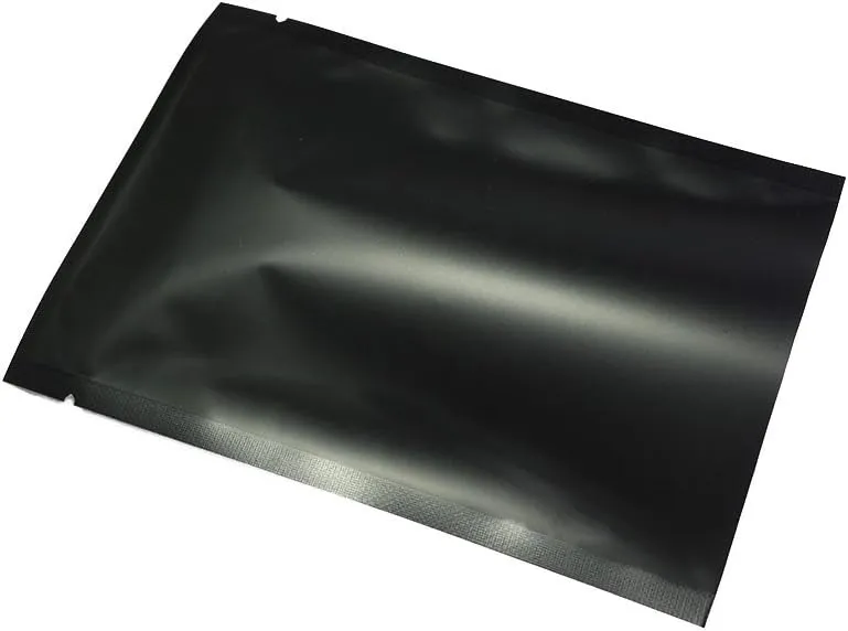 QQ Studio Clear Open Top Colored Metallic Mylar Bag (100 Bags) (Black, Open | 2.8" x 3.9")