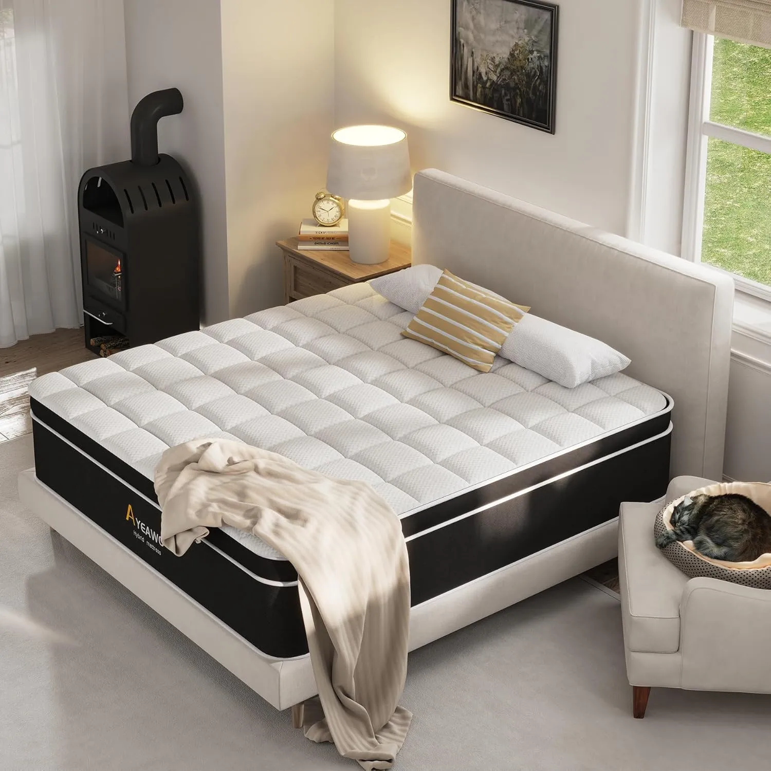 Queen Mattress, 12 Inch Hybrid Mattress Queen Size - Gel Memory Foam & Pocket Springs, Pressure Relief & Motion Isolation, Breathable & Cool Fabric, Medium Firm Bed in a Box, CertiPUR-US