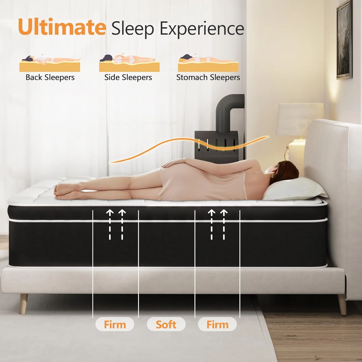 Queen Mattress, 12 Inch Hybrid Mattress Queen Size - Gel Memory Foam & Pocket Springs, Pressure Relief & Motion Isolation, Breathable & Cool Fabric, Medium Firm Bed in a Box, CertiPUR-US
