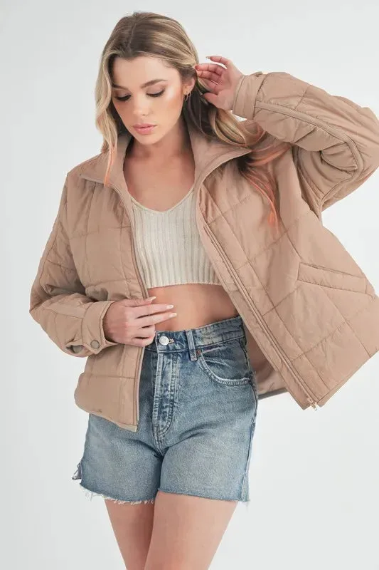 Quilted Zip Up Puffer Jacket