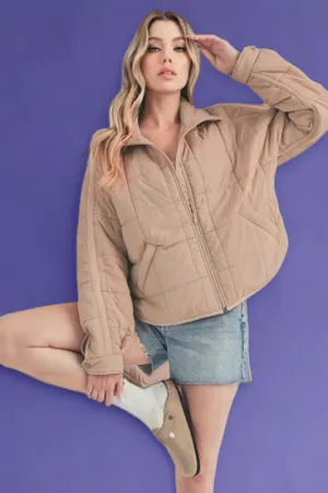 Quilted Zip Up Puffer Jacket