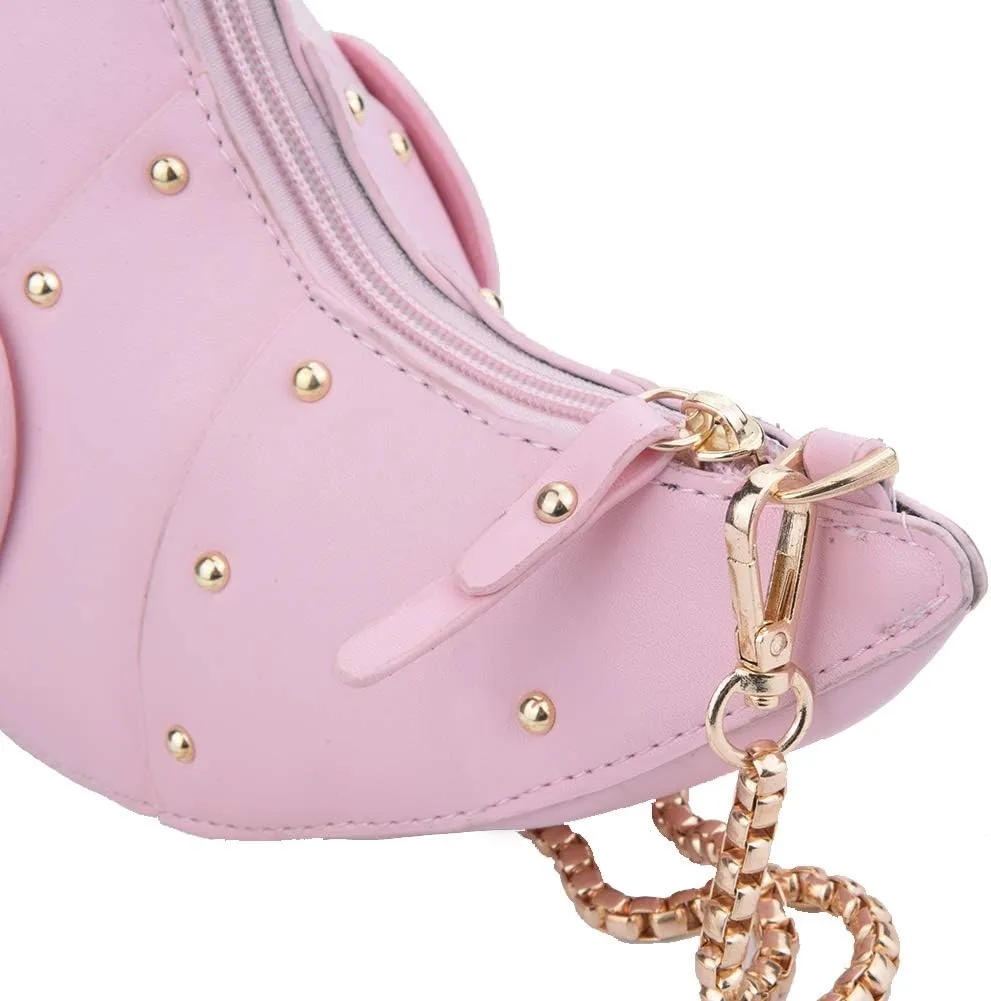 QZUnique Dinosaur Shark Shoulder Bag for Women 3D Animal Novelty Purse Zipper Crossbody Handbag Clutch Messenger Bag for Girl