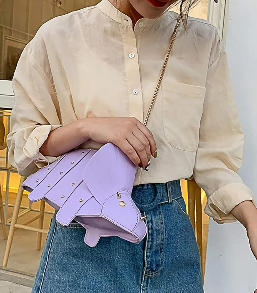 QZUnique Dinosaur Shark Shoulder Bag for Women 3D Animal Novelty Purse Zipper Crossbody Handbag Clutch Messenger Bag for Girl