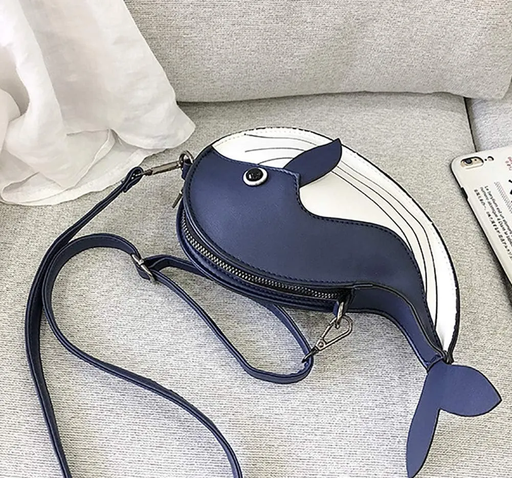 QZUnique Dinosaur Shark Shoulder Bag for Women 3D Animal Novelty Purse Zipper Crossbody Handbag Clutch Messenger Bag for Girl