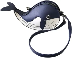 QZUnique Dinosaur Shark Shoulder Bag for Women 3D Animal Novelty Purse Zipper Crossbody Handbag Clutch Messenger Bag for Girl