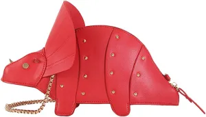 QZUnique Dinosaur Shark Shoulder Bag for Women 3D Animal Novelty Purse Zipper Crossbody Handbag Clutch Messenger Bag for Girl
