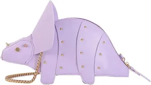 QZUnique Dinosaur Shark Shoulder Bag for Women 3D Animal Novelty Purse Zipper Crossbody Handbag Clutch Messenger Bag for Girl