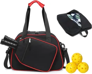 RAINBOW SMILE Crossbody Pickleball Bag with Shoes Bag 2PS for Women and Men, Waterproof Pickle Ball Bag Tote Shoulder Bag
