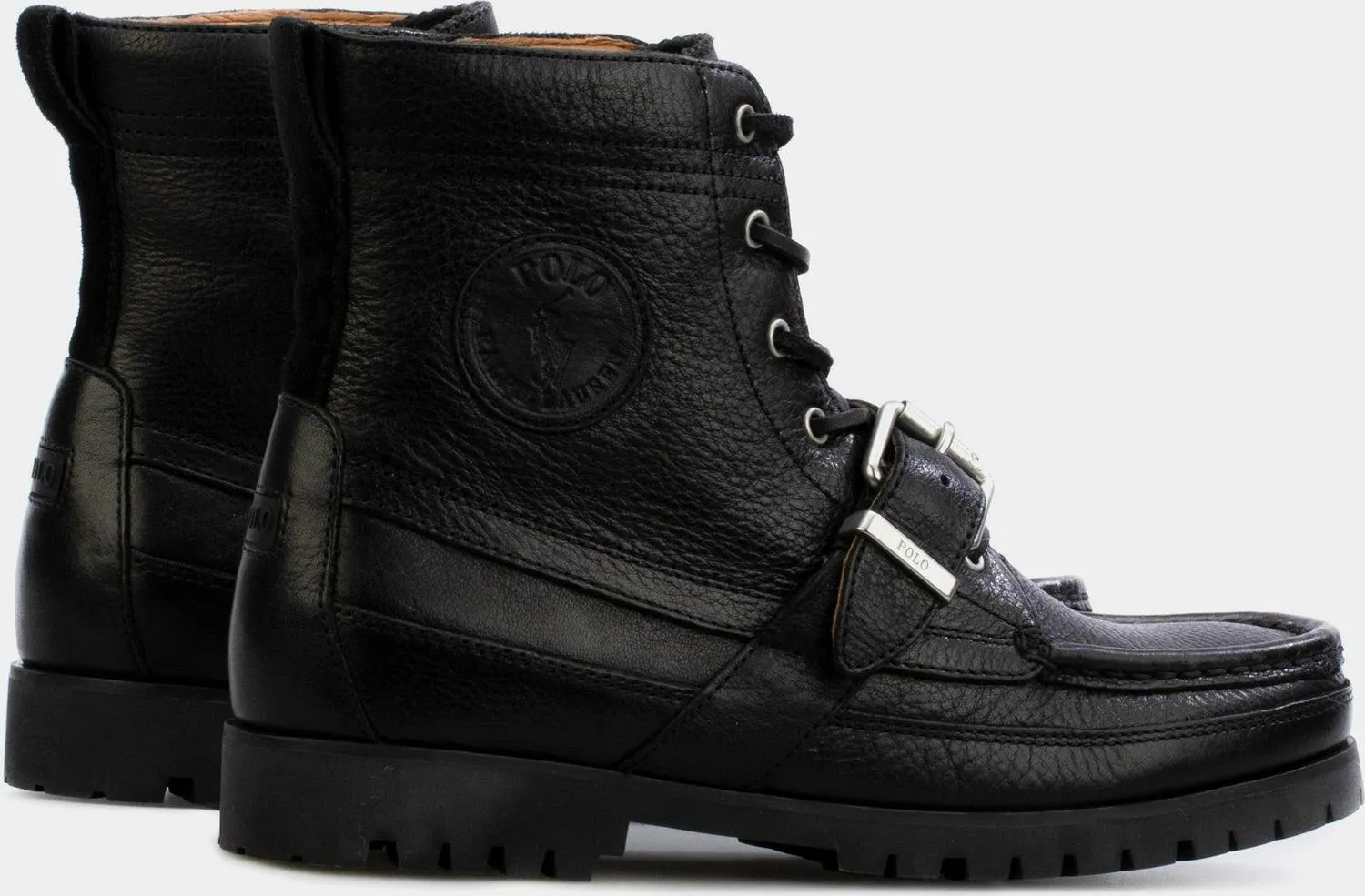 Ralph Lauren Ranger Mens Classic Duck Black Silver Lightweight Comfort Boot
