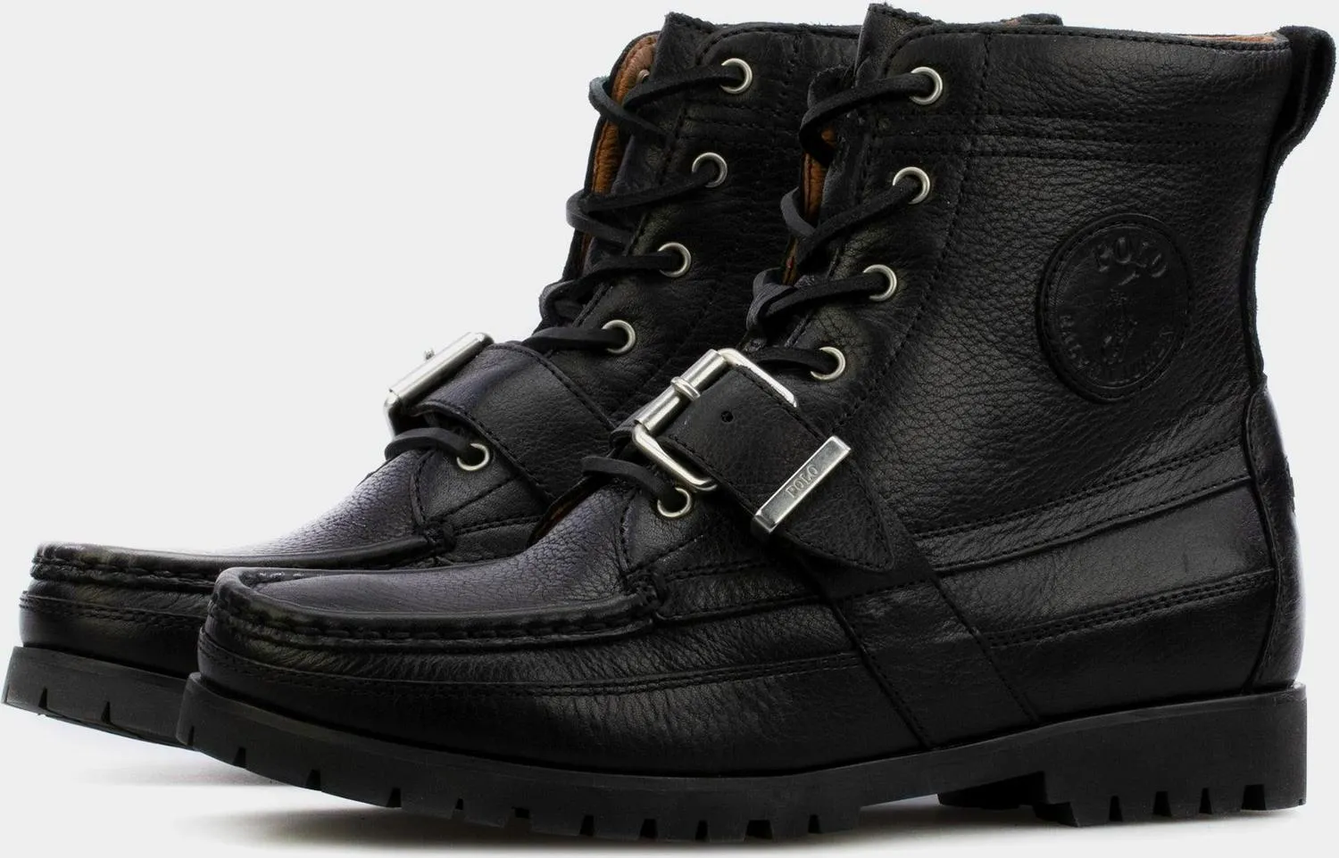 Ralph Lauren Ranger Mens Classic Duck Black Silver Lightweight Comfort Boot