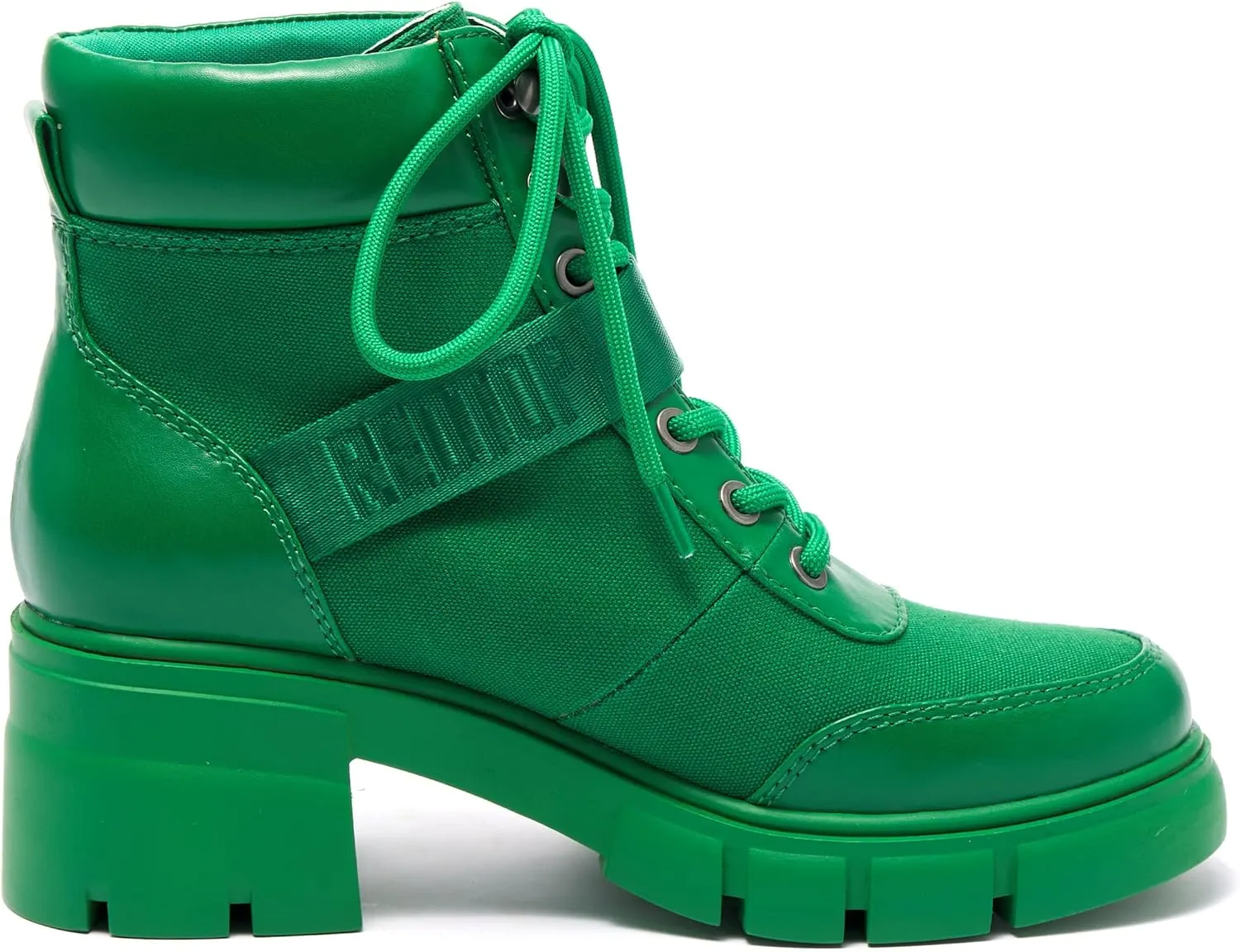 REDTOP Women's Combat Boots Chunky Lug Sole Ankle Boots Lace Up Buckle Casual Shoes